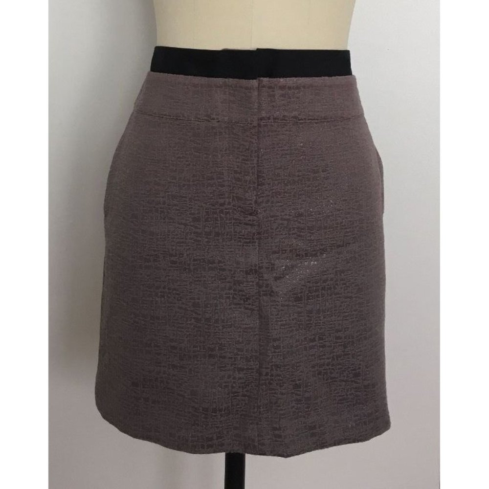 LOFT abstract metallic jacquard skirt